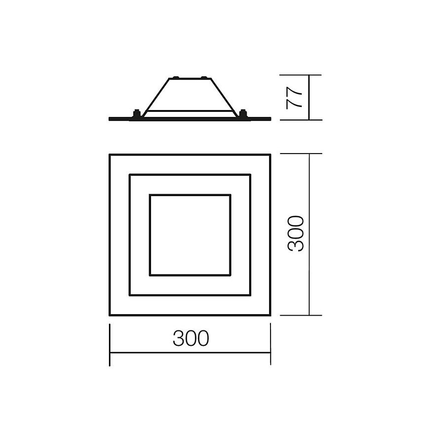 Redo 05-828 - Plafondlamp SPECTRE 1xE14/28W/230V 30x30 cm glanzend chroom/wit