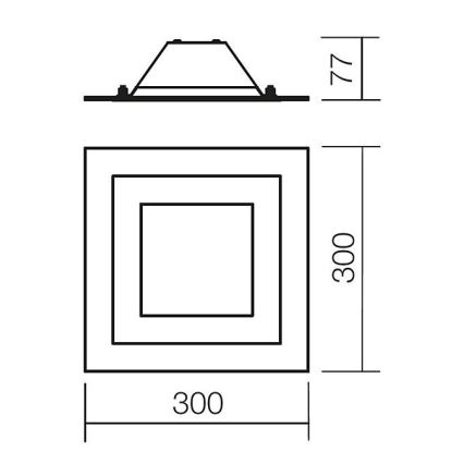 Redo 05-828 - Plafonnier SPECTRE 1xE14/28W/230V 30x30 cm chromé brillant/blanc