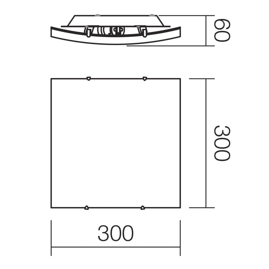 Redo 05-904 - Plafonnier ISIDE 1xE27/42W/230V 30x30 cm transparent
