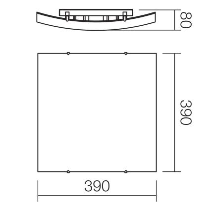Redo 05-905 - Plafonnier ISIDE 2xE27/42W/230V 39x39 cm transparent