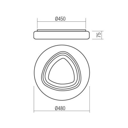 Redo 05-919 - Plafonnier LED dimmable GALAX LED/48W/230V 3000-6500K Wi-Fi Tuya Ø 48 cm blanc + télécommande