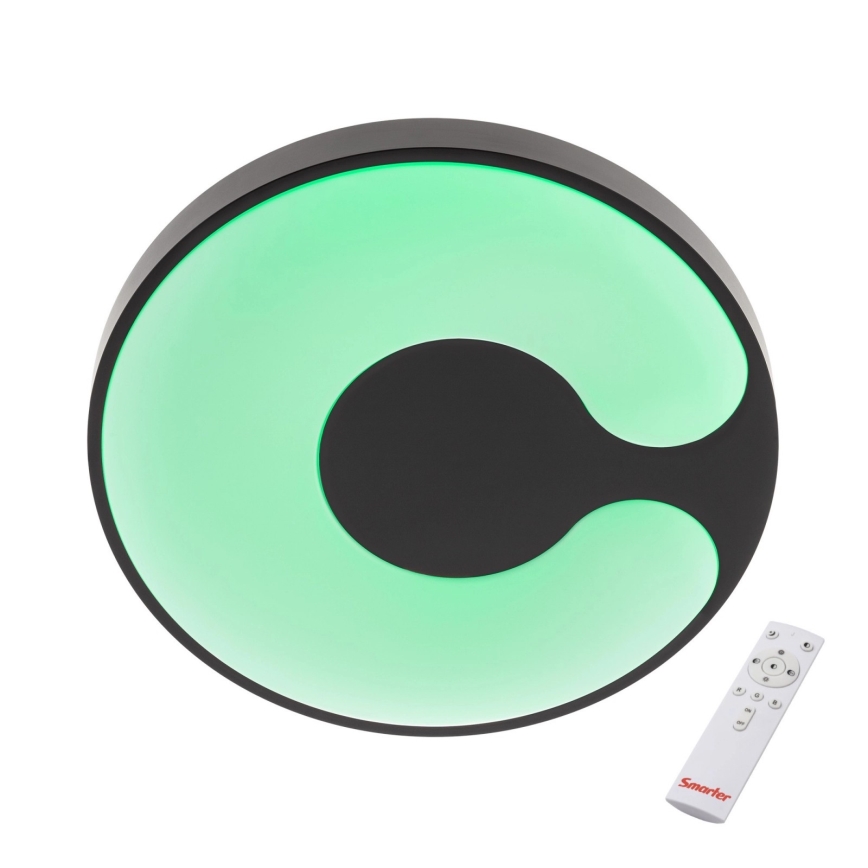 Redo 05-927 - LED RGBW dimbare plafondlamp BIGSI LED/48W/230V 3000-6500K Ø 50 cm zwart + afstandsbediening
