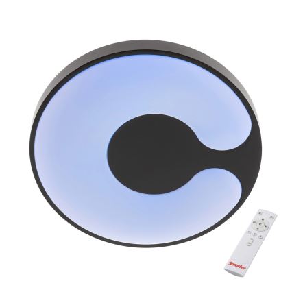 Redo 05-927 - LED RGBW dimbare plafondlamp BIGSI LED/48W/230V 3000-6500K Ø 50 cm zwart + afstandsbediening