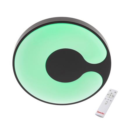 Redo 05-927 - Luminaire de plafond LED RGBW dimmable BIGSI LED/48W/230V 3000-6500K Ø 50 cm noir + télécommande