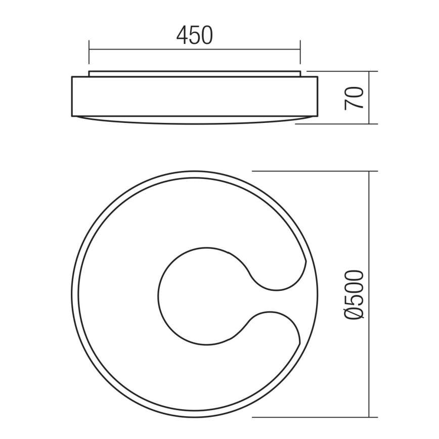 Redo 05-927 - Luminaire de plafond LED RGBW dimmable BIGSI LED/48W/230V 3000-6500K Ø 50 cm noir + télécommande