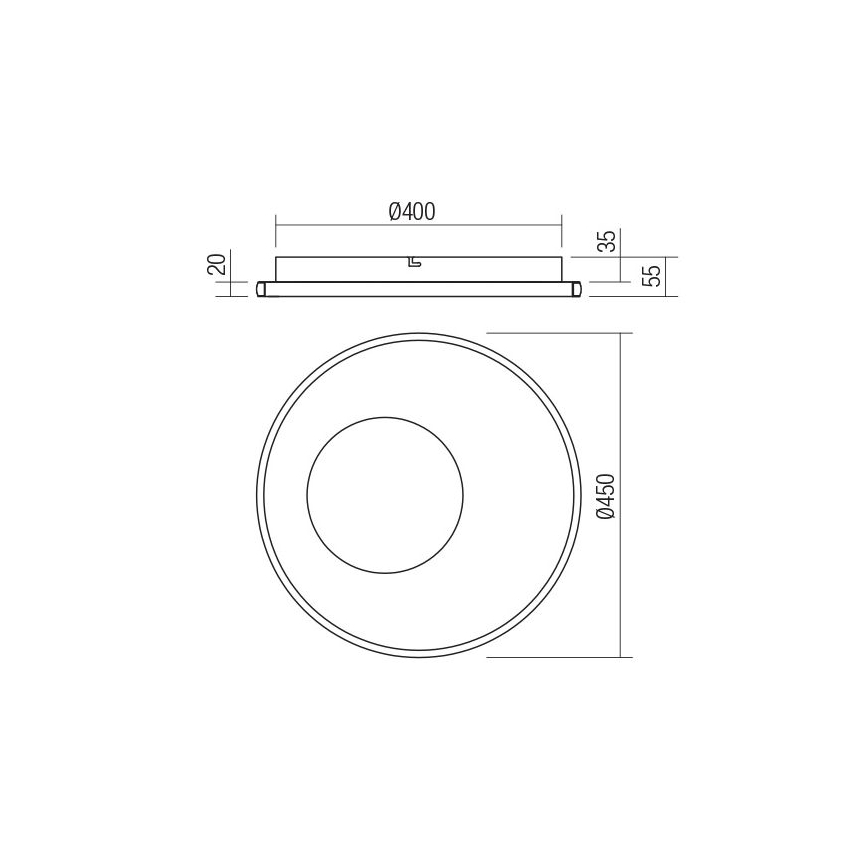 Redo 05-959 - Dimbare LED plafondlamp SINTESI LED/45W/230V diameter 45 cm 3000-6000K + afstandsbediening