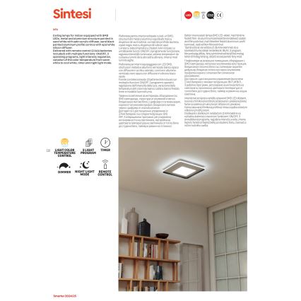 Redo 05-961 - Dimbare LED plafondlamp SINTESI LED/53W/230V 45x45 cm 3000-6000K + afstandsbediening