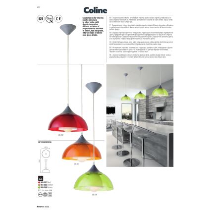 Redo 06-032 - Hanglamp aan koord COLINE 1xE27/42W/230V