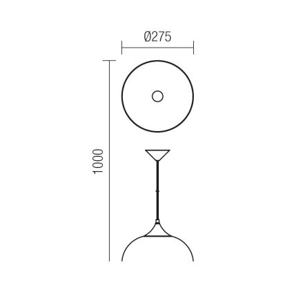 Redo 06-032 - Hanglamp aan koord COLINE 1xE27/42W/230V