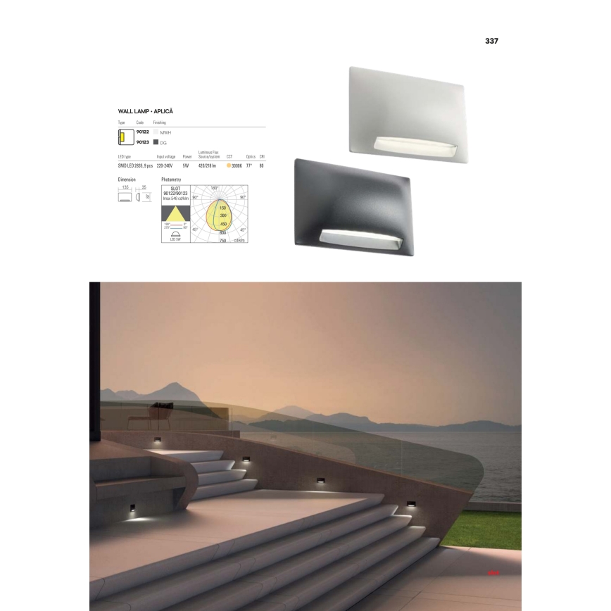 Redo 90009 - Applique d'orientation extérieure TAMPA LED/11W/230V IP54 blanche