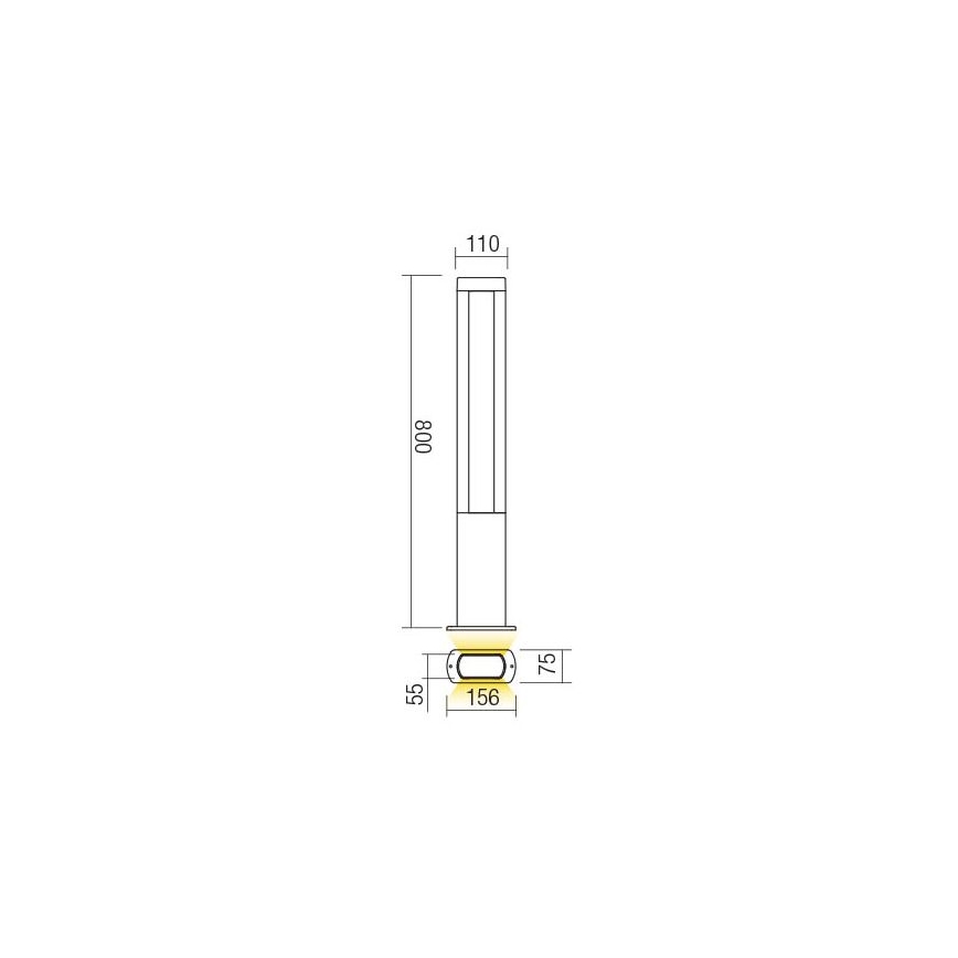 Redo 90125 - LED buitenlamp DOLMEN LED/12,44W/230V IP54 antraciet