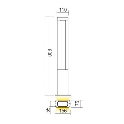 Redo 90125 - Luminaire d'extérieur LED DOLMEN LED/12,44W/230V IP54 anthracite