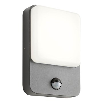 Redo 90134 - COLIN LED/9W/230V 4000K IP54 buitenwandlamp met bewegings- en schemersensor, antraciet