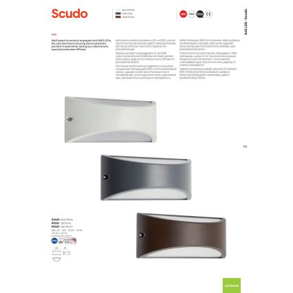 Redo 90191 - Applique murale extérieure SCUDO LED/10W/230V 3000K IP54 anthracite