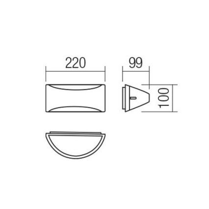 Redo 90192 - Applique murale extérieure SCUDO LED/10W/230V 3000K IP54 marron