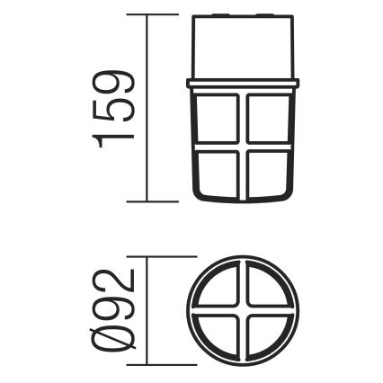 Redo 90195 - Buitenwandlamp TRITON 1xE27/28W/230V IP54 zwart