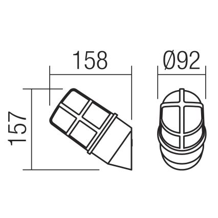 Redo 90204 - Applique murale extérieure TRITON 1xE27/28W/230V IP54 noir