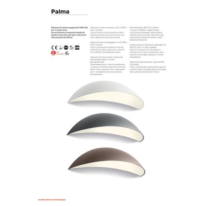 Redo 90236 - LED buitenwandlamp PALMA LED/18W/230V 3000K IP54 bruin