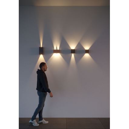 Redo 90304 - LED buitenmuurlamp VARY 4xLED/5W/230V 3000K IP54 bruin