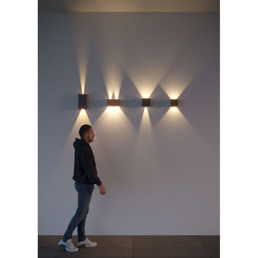 Redo 90304 - LED buitenmuurlamp VARY 4xLED/5W/230V 3000K IP54 bruin