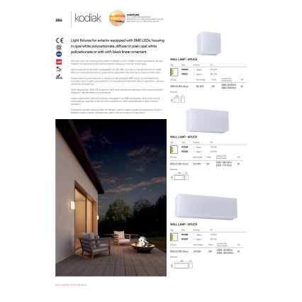 Redo 90329 - KODIAK LED buitenwandlamp, 12W/230V, 4000K, 30 cm, IP65, wit