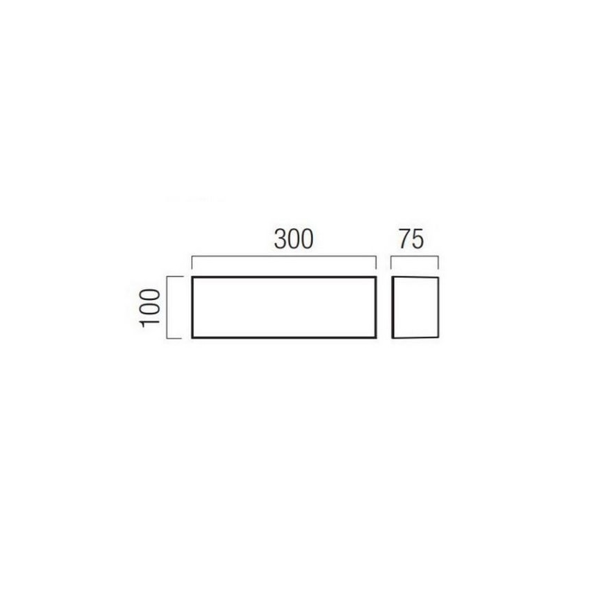 Redo 90329 - KODIAK LED buitenwandlamp, 12W/230V, 4000K, 30 cm, IP65, wit