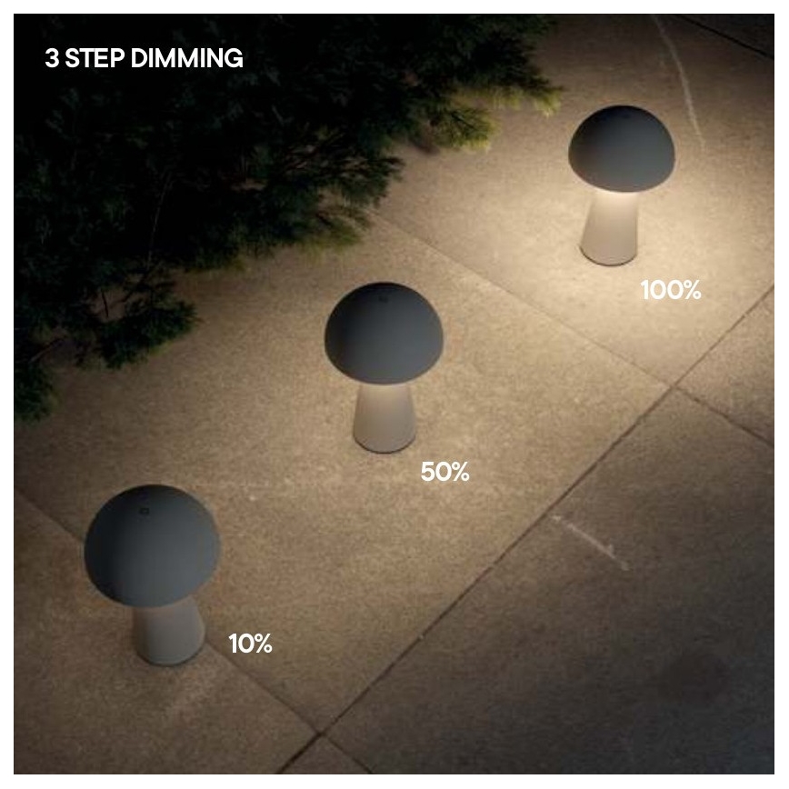Redo 90439 - Lampe LED extérieure tactile dimmable KIRA LED/4,7W/230V 2200 mAh IP44 noire
