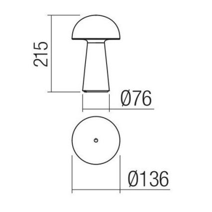 Redo 90439 - Lampe LED extérieure tactile dimmable KIRA LED/4,7W/230V 2200 mAh IP44 noire