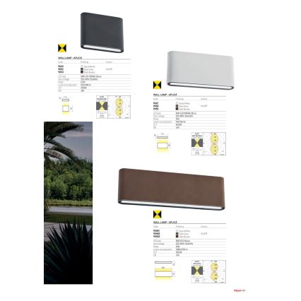 Redo 90453 - LED buitenwandlamp KLIPPE LED/24W/230V 3000K IP54 bruin