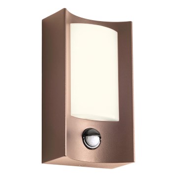 Redo 90487 - Applique murale extérieure avec détecteur WARP LED/8W/230V 3000K IP44 marron
