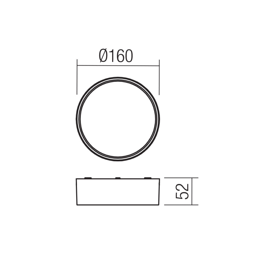 Redo 90494 - Plafonnier extérieur URANIA LED/10W/230V d. 16 cm 3000K IP65 blanc