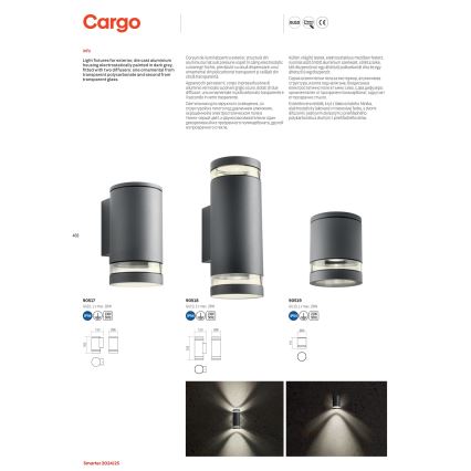 Redo 90517 - Applique murale extérieure CARGO 1xGU10/28W/230V IP54 anthracite