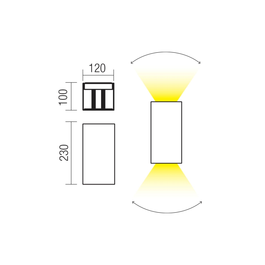 Redo 90554 - LED buitenwandlamp VARY 2xLED/10W/230V 3000K IP54 bruin