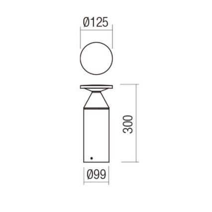 Redo 90589 - Lampe d'extérieur LED BIRO LED/12W/230V 3000K 30 cm CRI 90 IP65 anthracite