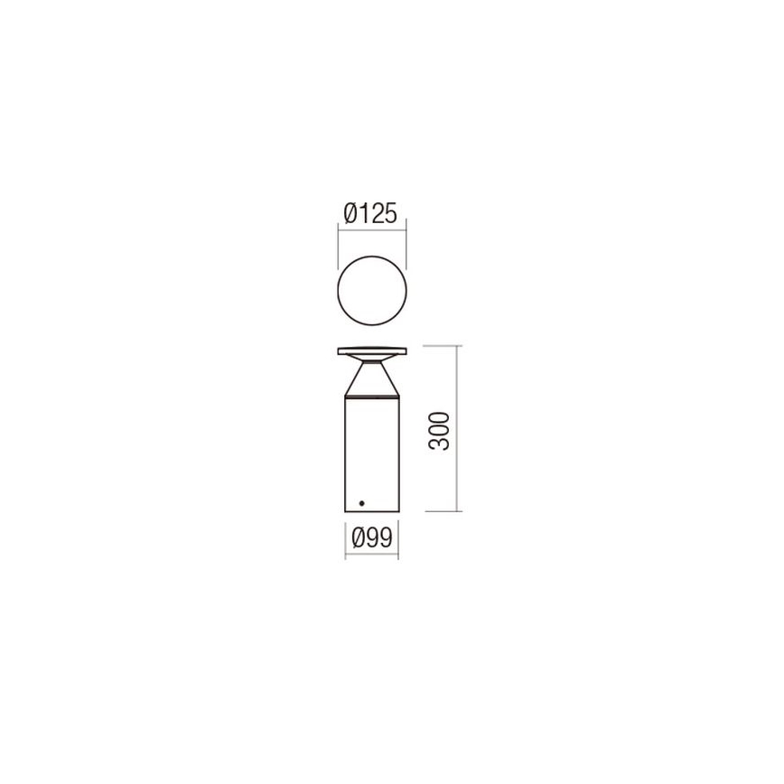 Redo 90589 - Lampe d'extérieur LED BIRO LED/12W/230V 3000K 30 cm CRI 90 IP65 anthracite