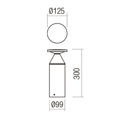 Redo 90590 - Lampe LED d'extérieur BIRO LED/12W/230V 3000K 30 cm IRC 90 IP65 marron
