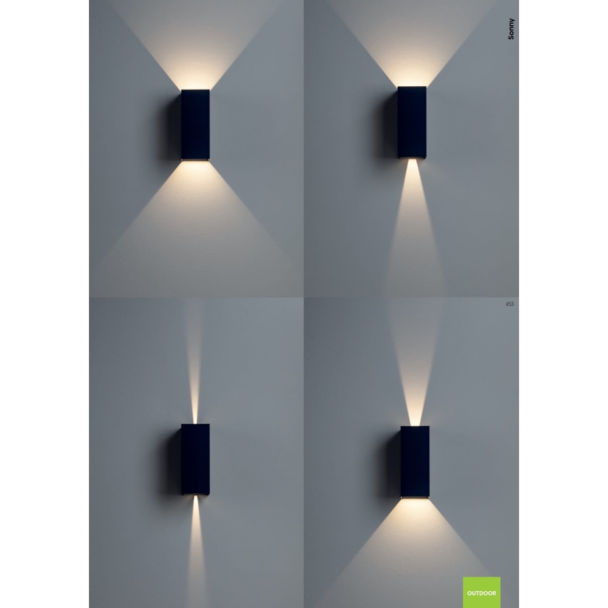 Redo 90636 - Applique murale extérieure SONNY 2xLED/5W/230V 2200/3000/4000K IP54 anthracite