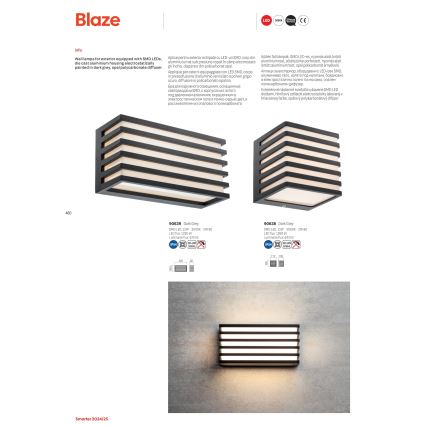 Redo 90638 - Applique murale extérieure BLAZE LED/12W/230V 3000K IP54 anthracite