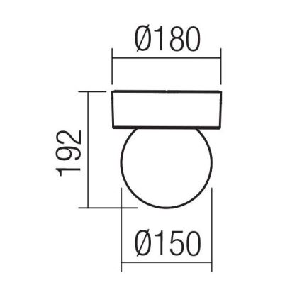 Redo 90641 - Plafonnier extérieur BULK 1xE27/28W/230V IP44 anthracite