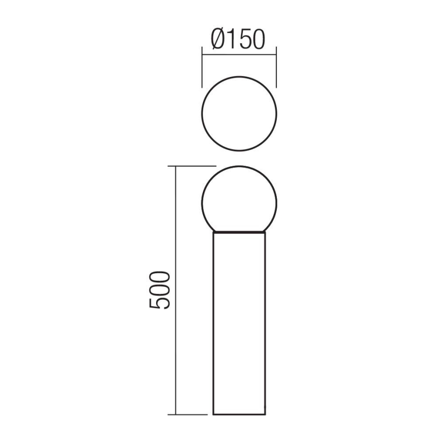 Redo 90642 - Lampadaire extérieur BULK 1xE27/28W/230V 50 cm IP44 anthracite