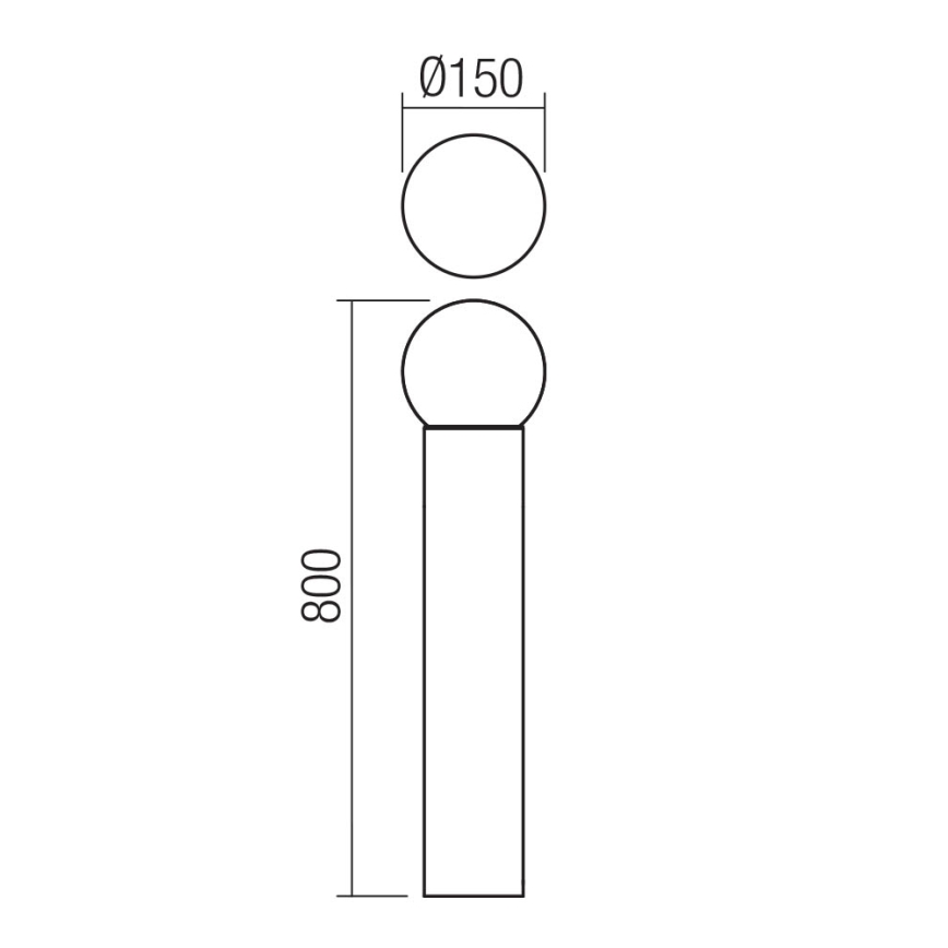 Redo 90643 - Lampadaire extérieur BULK 1xE27/20W/230V 80 cm IP44 anthracite