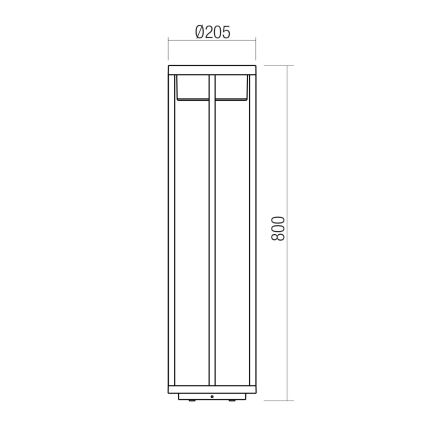 Redo 90676 - LED buitenlamp MAX LED/15W/230V 2700K 80 cm IP65 antraciet