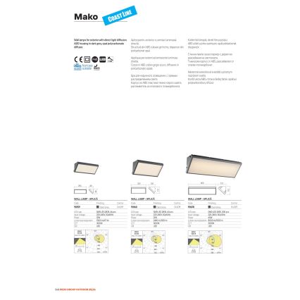 Redo 90678 - LED buitenwandlamp MAKO LED/65W/230V 3000K IP65 antraciet
