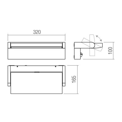Redo 90715 - Applique murale d'extérieur FLIP LED/40W/230V 3000/4000/5000K CRI 90 IP54 anthracite