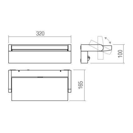 Redo 90716 - LED buitenwandlamp FLIP LED/40W/230V 3000/4000/5000K CRI 90 IP54 bruin