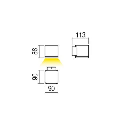 Redo 9080 - BETA LED buitenmuurlamp, 6W, 230V, 3000K, IP54, bruin