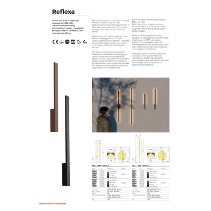 Redo 90870 - Applique murale d'extérieur REFLEXA LED/6W/230V 3000K 62,1 cm IRC 90 IP54 anthracite