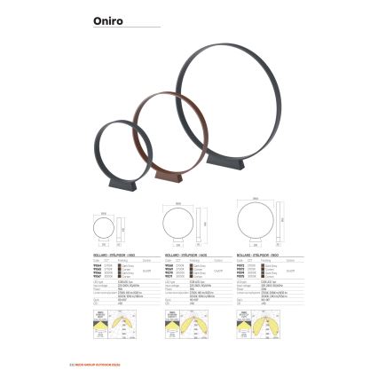 Redo 91067 - LED buitenlamp ONIRO LED/15W/230V 3000K 49,5 cm CRI 90 IP65 bruin