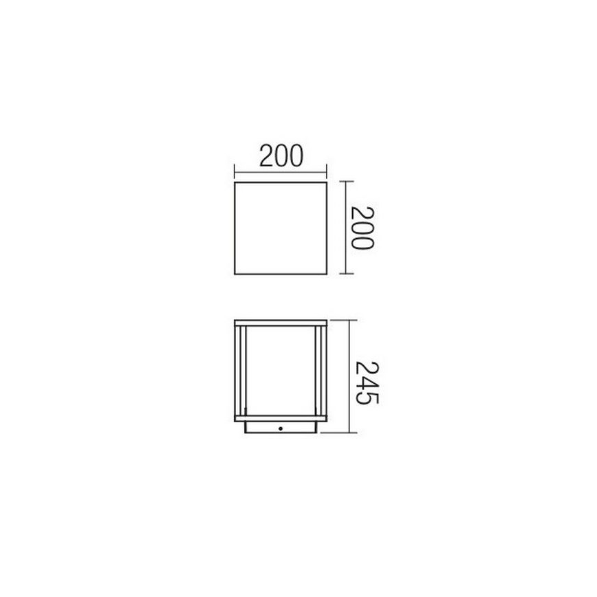 Redo 9109 - Buitenlamp VITRA 1xE27/15W/230V IP54 zwart