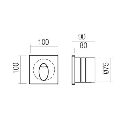 Redo 91199 - LED buitenoriëntatiearmatuur BAST LED/2,5W/230V 3000K CRI 90 IP65 grijs